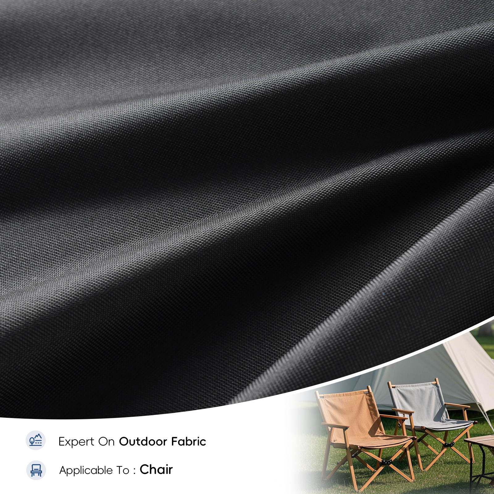 1000D PVC Polyester Oxford Chair Fabric Black